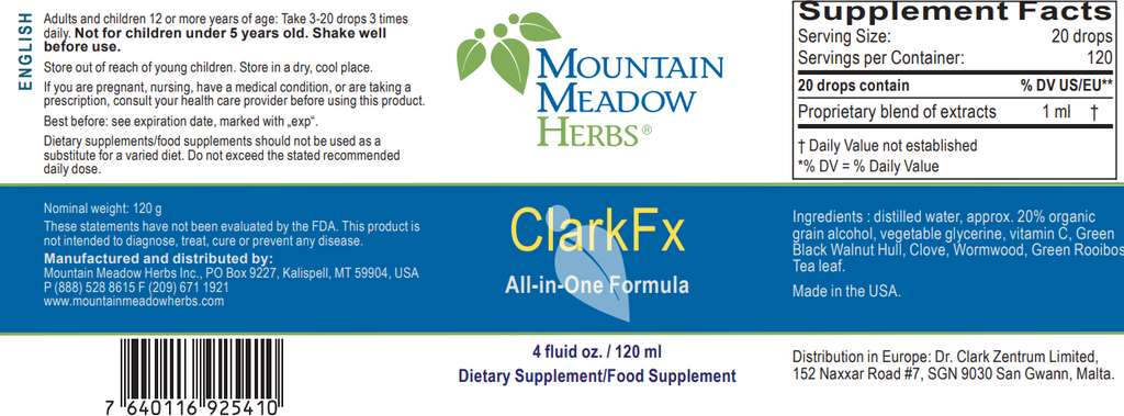 ClarkFx All-in-One Tincture, 4 oz (120 ml)