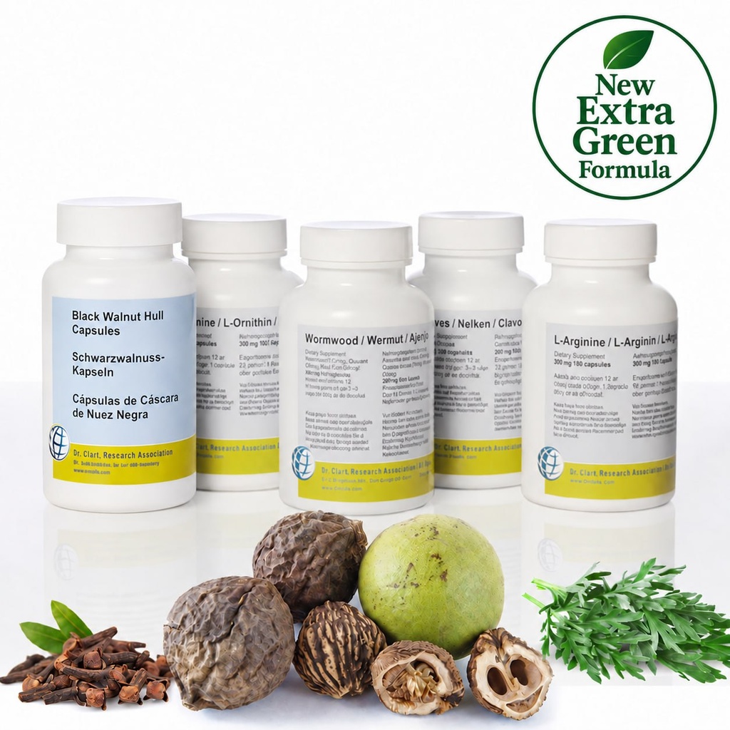 Complete Herbal Para-Program with Black Walnut Hull Capsules by Dr. Hulda Clark 