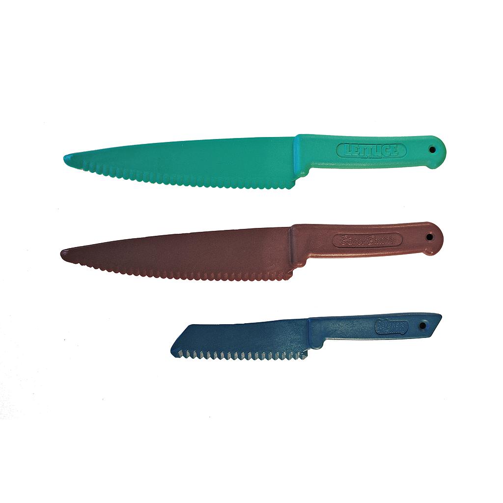 Lexan Plastic Kitchen Knife Set, 3 pieces